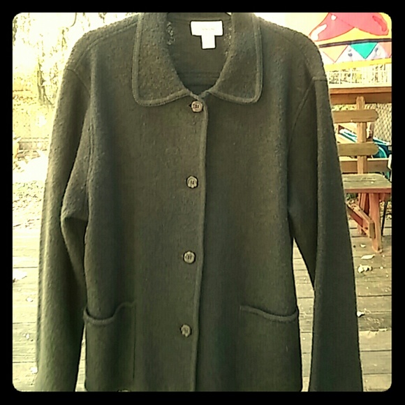 100% wool button front jacket sz Med