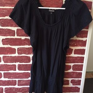 Black Top w/ Embroidered Pattern