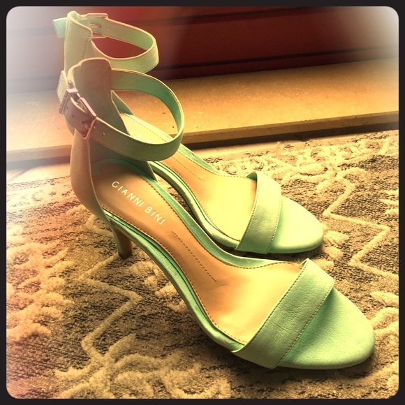 Mint green heels