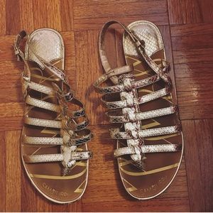 Beautiful gold summer sandals