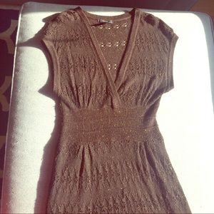 Brown wool knitted dress