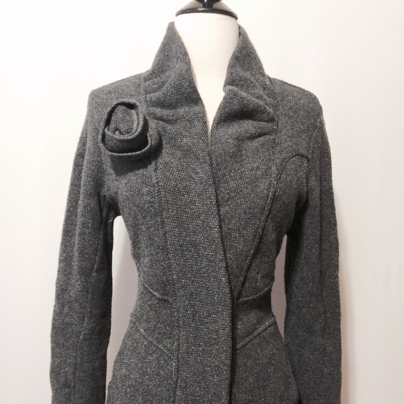 LO RI Jackets & Blazers - Statement Charcoal Knit Jacket