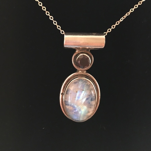 Sterling Silver and Moon Stone Pendant