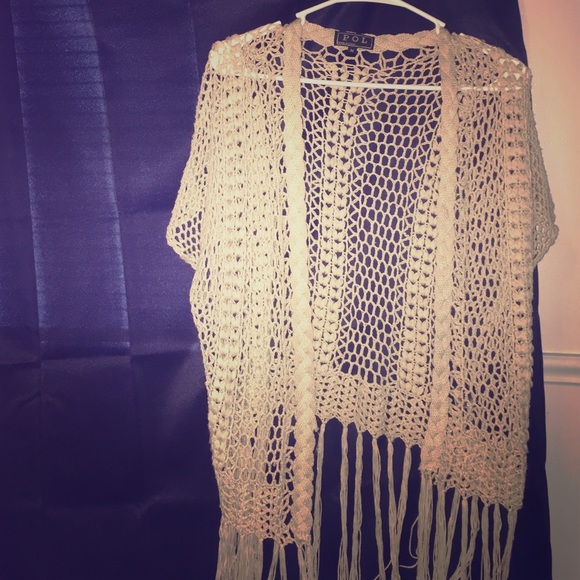 Tan short sleeve cardigan