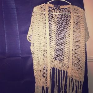 Tan short sleeve cardigan
