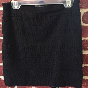 Black lace mini pencil skirt