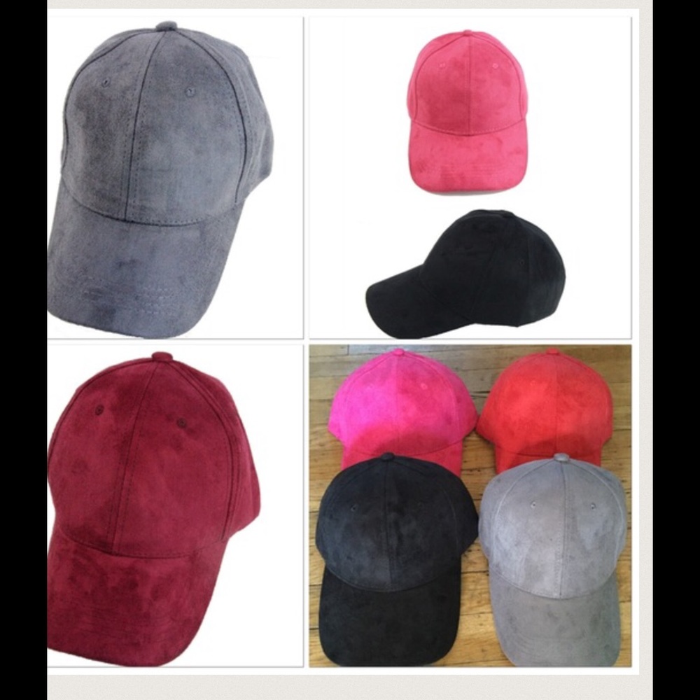 ✈️GREY Faux Suede Baseball Cap..PINK ALSO AVAILABLE - Picture 4 of 4