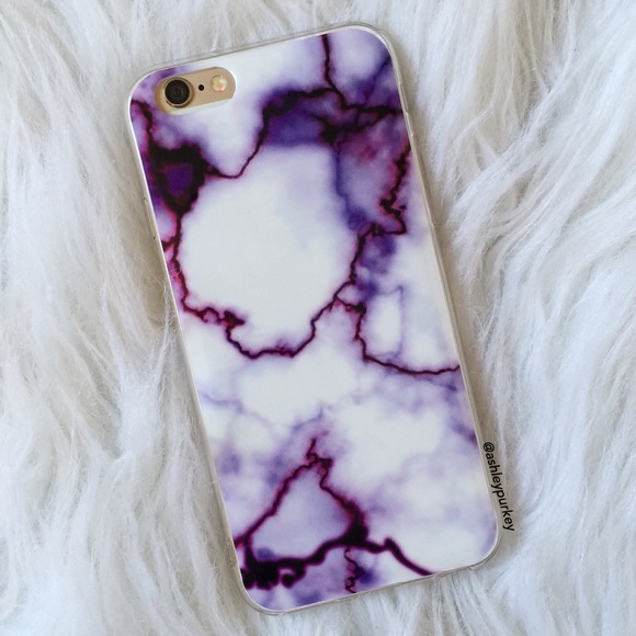B-Long Boutique  Accessories - ❤️LAST CHANCE❤️ white & purple marble 6 Plus case