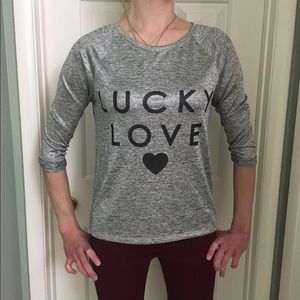 🎉HP🎉 H&M Lucky Love Silver Long Sleeve Shirt