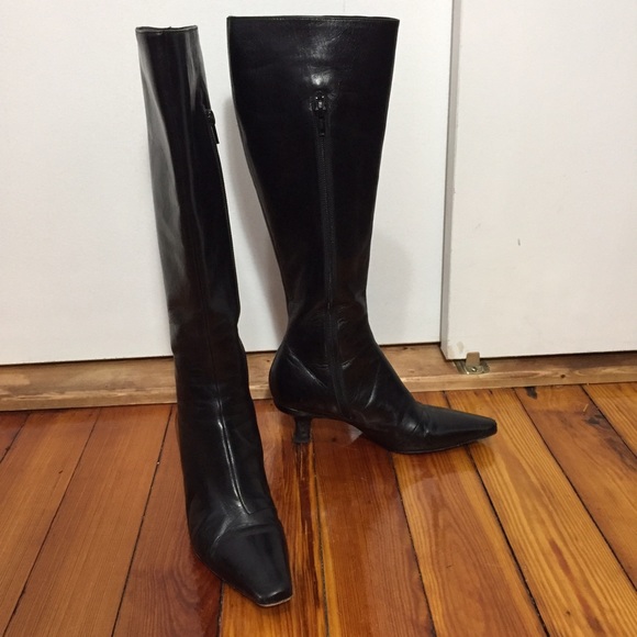 Jimmy Choo Shoes - Jimmy choo black heel mid calf slim leather boots