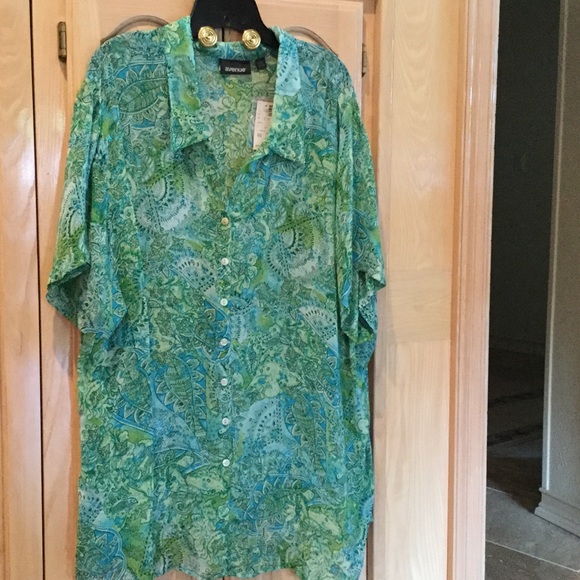 Avenue Tops - Blouse - Minty Coloring Size 30 - 32