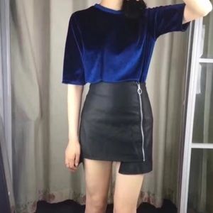 🚨LAST CALL🚨Velvet short sleeves Top✨(Royal Blue)