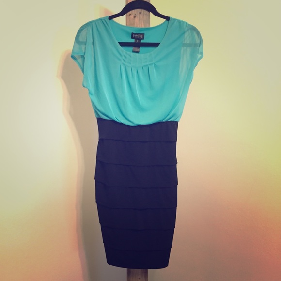 Mint Green and Black Dress - Picture 1 of 4