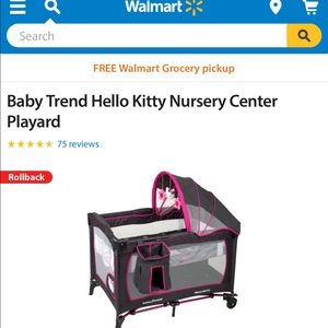 Euc hello kitty pack n play