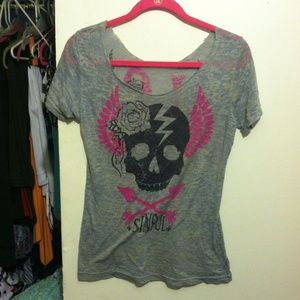 Affliction Sinful Skull top