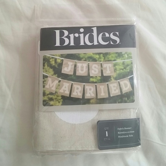 Just Married  Fabric Banner