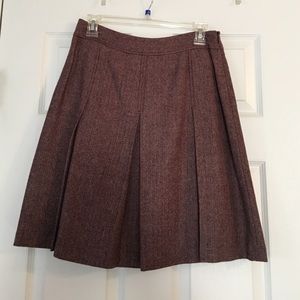 J. G. Hook burgundy and cream pleated skirt