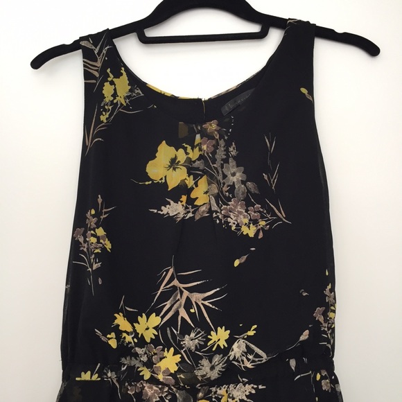 Floral black mini dress