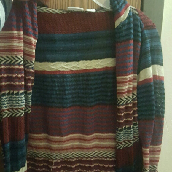 Multicolor striped long sweater hoodie