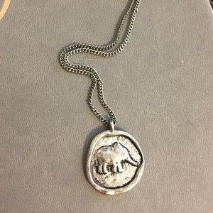 Elephant silver necklace