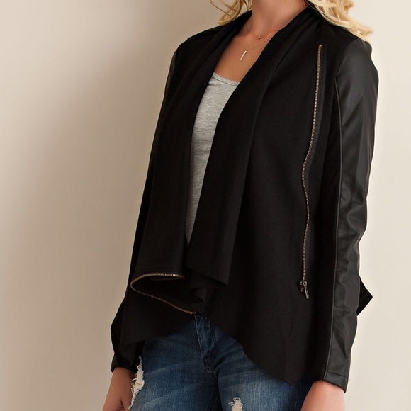 Jackets & Blazers - Black Draped Blazer