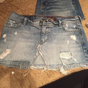 Hollister jean mini skirt