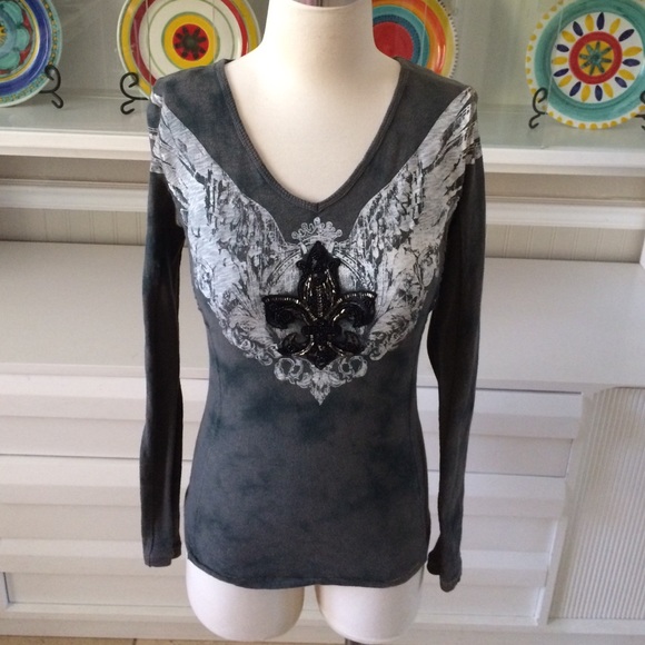 Miss Me Tops - Miss Me top Fleur de lis