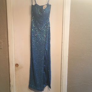 Full length formal strapless dress