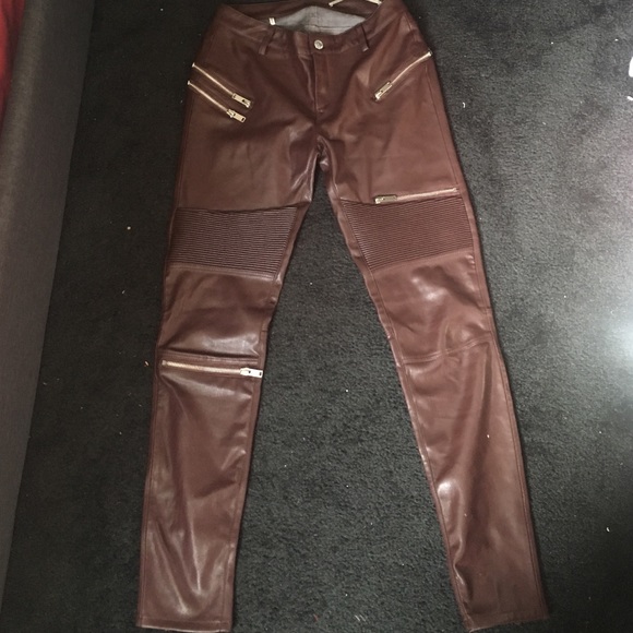 Zara faux leather biker pants