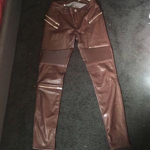 Zara faux leather biker pants