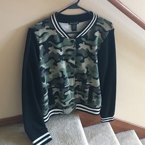 camo letterman jacket