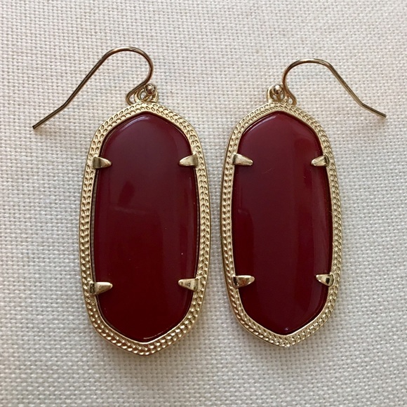 Kendra Scott Elle burgundy/maroon earrings