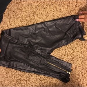 Faux pleather tights