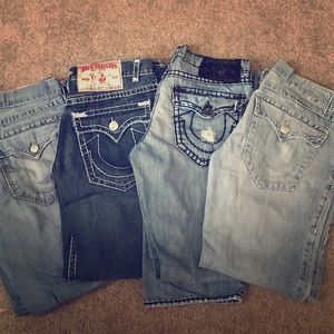 4 pairs of Authentic True Religion Jeans
