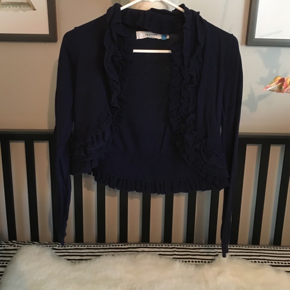 Navy blue ruffle sparrow cardigan