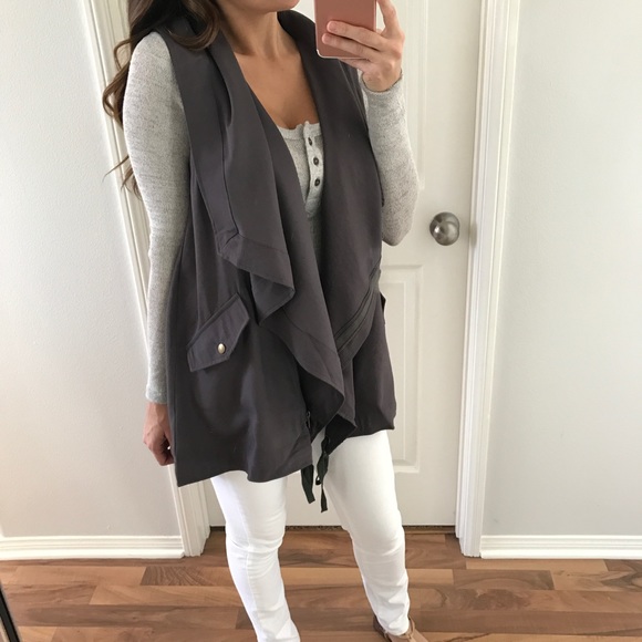 Jackets & Blazers - ⭐️SALE & Last • Dark Grey Drape Jacket Vest
