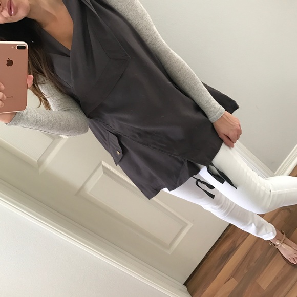 ⭐️SALE & Last • Dark Grey Drape Jacket Vest - Picture 3 of 4