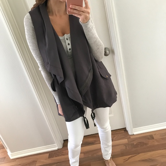 ⭐️SALE & Last • Dark Grey Drape Jacket Vest - Picture 4 of 4