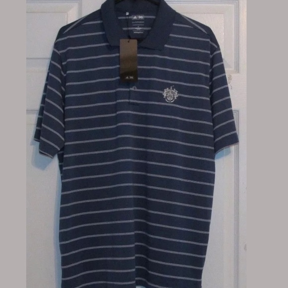 Adidas Other - Adidas Men's Golf Shirt, Marine Blue & White