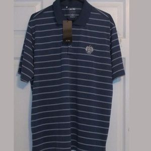 Adidas Men's Golf Shirt, Marine Blue & White