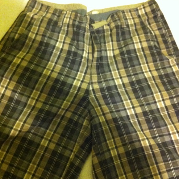 2 pairs of men's plaid dress shorts.