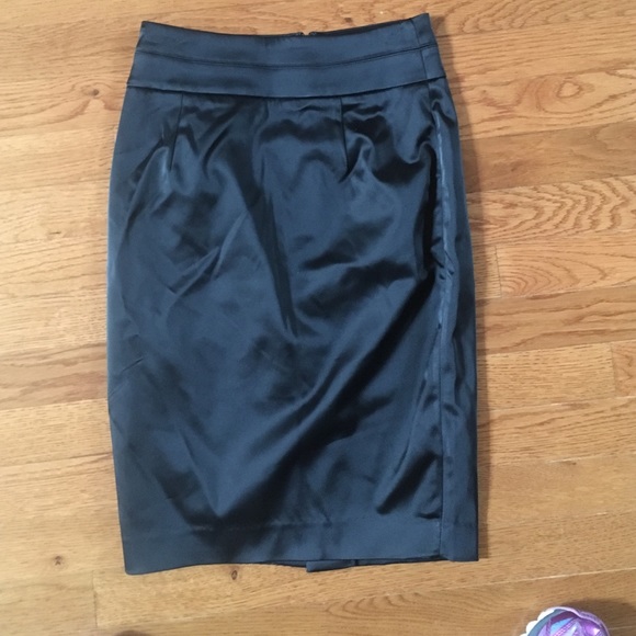 Black satin Bebe skirt