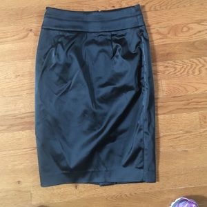 Black satin Bebe skirt