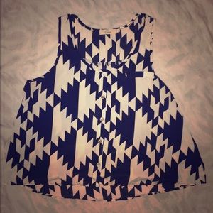 Black and white patterned tank