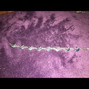 Blue marbly moon anklet