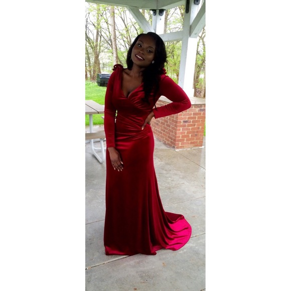 Red velvet dress