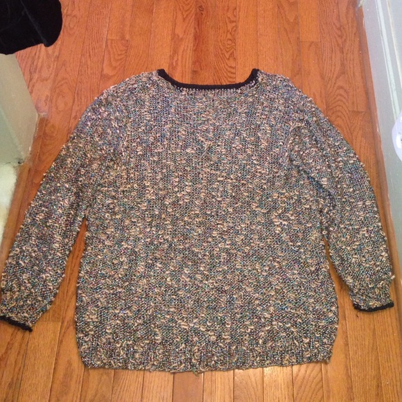 🍂🍁 Fall 🎉➕HP 🎉Vintage Metallic Knitted Sweater Sz XL - Picture 4 of 4