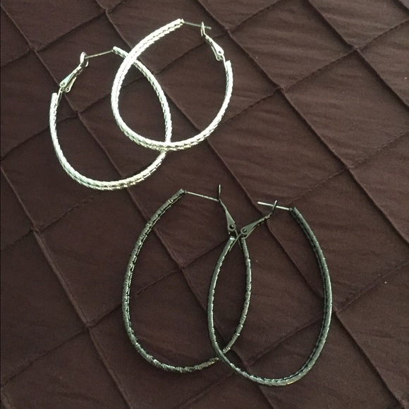 Jewelry - 2 pair earrings. Black and silver Jewelry - 2 pair earrings. Black and silver