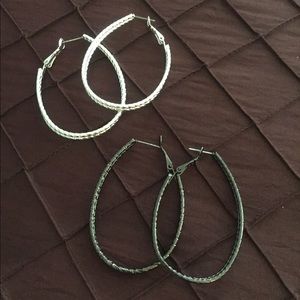 Jewelry - 2 pair earrings. Black and silver Jewelry - 2 pair earrings. Black and silver