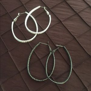 Jewelry - 2 pair earrings. Black and silver Jewelry - 2 pair earrings. Black and silver